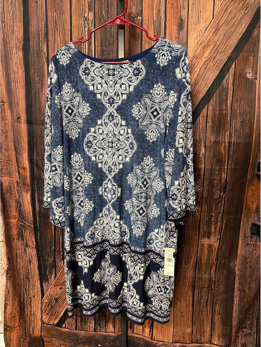 NWT Studio One New York XL Blue and White Patterned Dress